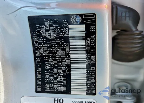 2015 Toyota Corolla L из США, поврежденный, VIN 2T1BURHE8FC280038